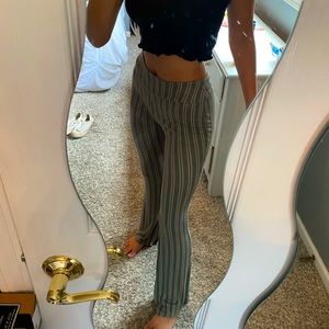 Super cute green pants with vertical stripes